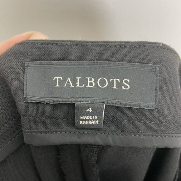 Talbots Black Short Blazer Loop Neck Design Single Button Size 4 Lined - Picture 3 of 7